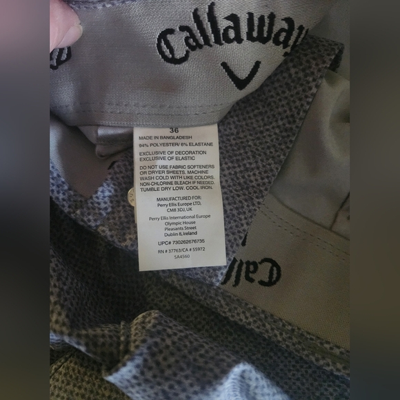 NWT Callaway Men's Grey Stretch Opti-Dri Shorts - Picture 4 of 8